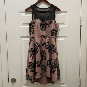 Beautiful Girl’s Large Dress in Rose/Gold, Black with Mesh Neckline